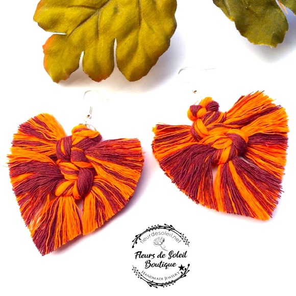 🐞🍁Fall Macrame Earrings🪵🐿️ 🍂 - Picture 2 of 2